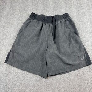 Asics Running Shorts Men's S Small Gray Patterned Athletic Gym Workout 7" Inseam